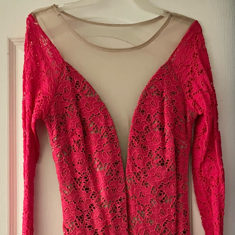 Pink and tan party dress